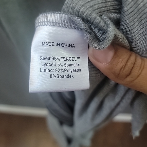 Quince Grey Tencel Rib Knit Sleeveless Midi Dress Stretchy Comfy Size Small - Picture 5 of 5